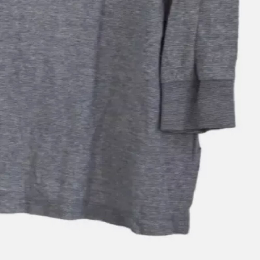 Men’s Henley Long Sleeve Pullover XL Gray 3-Button Hi-Low Hem Long Length Shirt - Picture 9 of 14